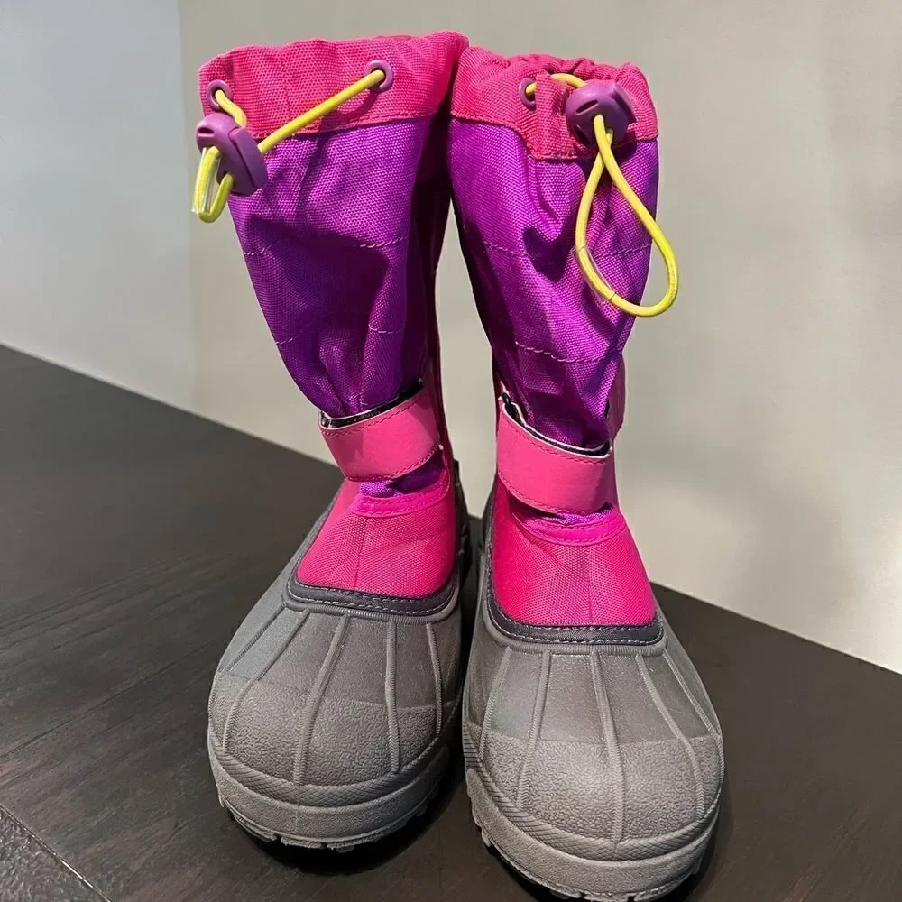 Columbia Girls Powderbug Forty Mismatched Purple Pink Snow Boots Size 5
